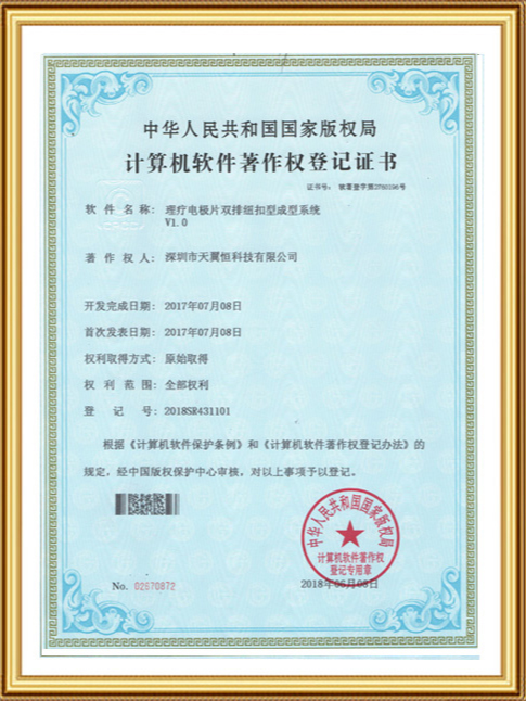 理疗电极片双排纽扣型成型系统